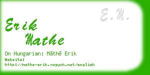 erik mathe business card